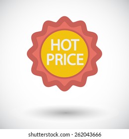Hot Price. Single flat icon on white background. Vector illustration.