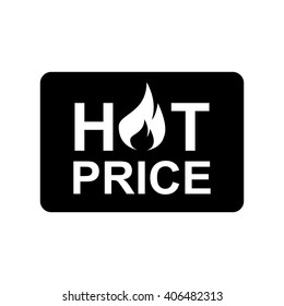 Hot price sticker icon. Silhouette symbol.  Vector illustration