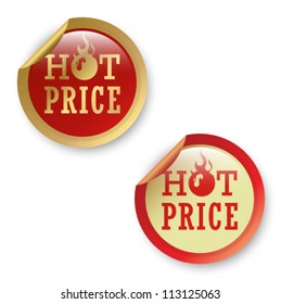 Hot Price Stickers Vector