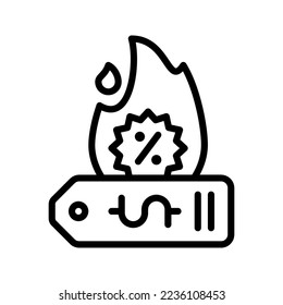 Etiquetas de precio caliente icono ilustración de vector plantilla de logotipo aislado en fondo blanco