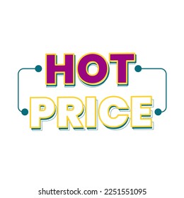 hot price typography vector, ideal for marketing content 