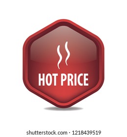 Hot price vector button, web design element