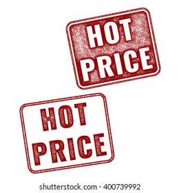 Hot Price vector grunge textured red rubber stamp isolated on white background