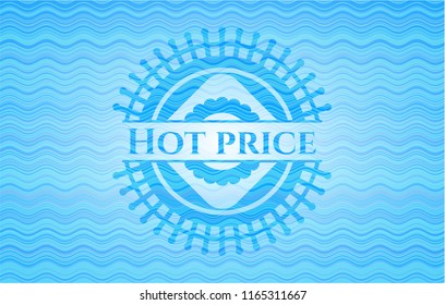 Hot Price water wave concept style badge.