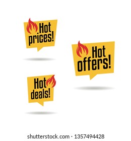 Hot Prices, Hot Offers & Hot Deals Labels