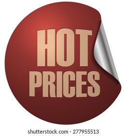Hot Prices Shopping Sticker, Vector Illustration isolated on White Background. 