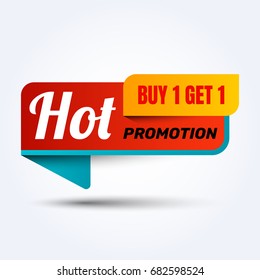 Hot promotion buy 1 get 1 discount banner design.Layout for online shopping, product, promotions, website and brochure.Special offer 50% off. Vector template background.