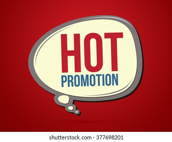 Hot promotion text in balloons graphic vector.