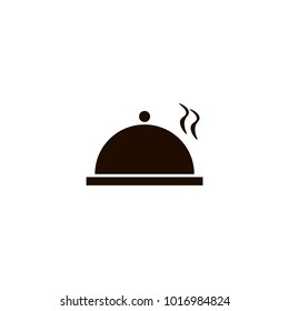 Hot proper meal plate icon. flat design