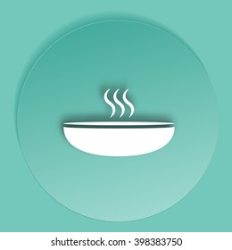 Hot proper meal plate vector illustration icon