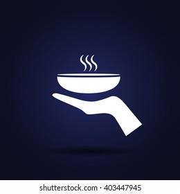 Hot proper meal plate vector illustration icon