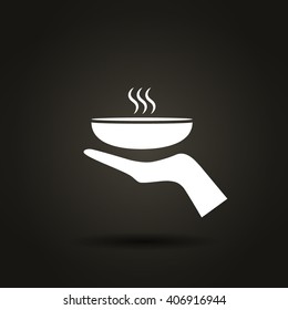 Hot proper meal plate vector illustration icon