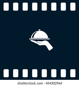 Hot proper meal plate vector illustration icon