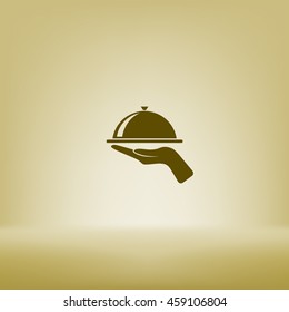 Hot proper meal plate vector illustration icon
