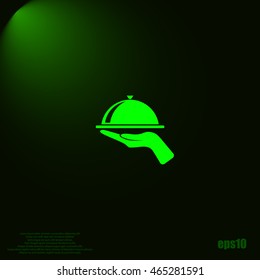 Hot proper meal plate vector illustration icon