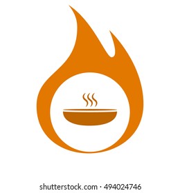 Hot proper meal plate vector illustration icon