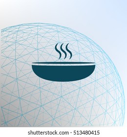 Hot proper meal plate vector illustration icon