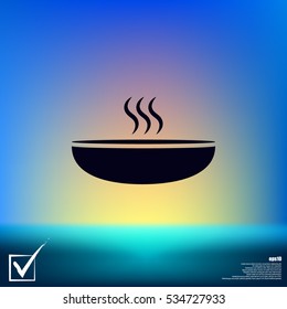 Hot proper meal plate vector illustration icon