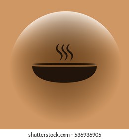 Hot proper meal plate vector illustration icon