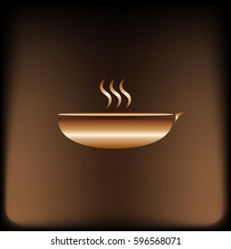 Hot proper meal plate vector illustration icon