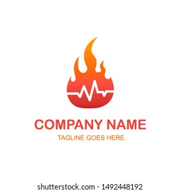 hot pulse logo template illustration