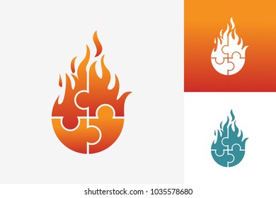 Hot Puzzle Logo Template Design Vector, Emblem, Design Concept, Creative Symbol, Icon