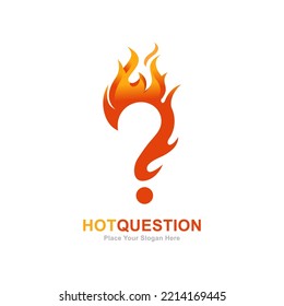 Hot question vector logo design. Suitable for business, education and question mark