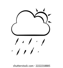 hot rainy weather icon flat illustration weather vector icon suitable for web and apps