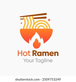 Plantilla caliente del diseño del logotipo del fideo del ramen. Bueno para empresas, agencias, comunidad y Organización