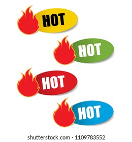 Hot Realistic,Sticker and Tag set-vector illustration