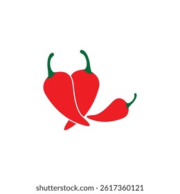 Hot red chili logo vector and symbol design