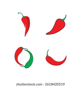 Hot red chili logo vector and symbol design