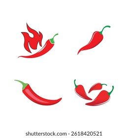Hot red chili logo vector and symbol design