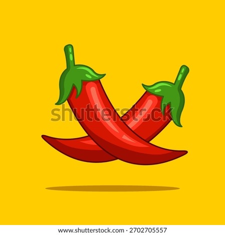 Hot Red Chili Peppers Vector Illustration Cartoon Design