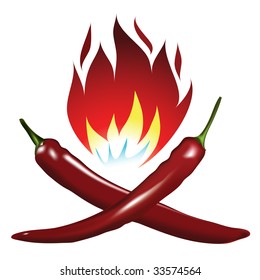 Hot red chilli.Vector Illustration.