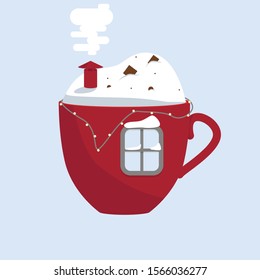 hot red cup in winter