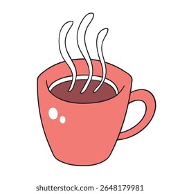 Hot red espresso coffee cup illustration isolated vector