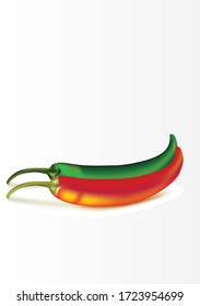 Vector de ají verde caliente aislado en fondo blanco, mejor para el folleto, concepto y publicidad de comida