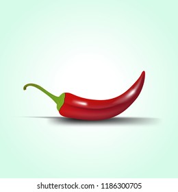 Hot red pepper in cartoon volumetric style isolated on white background