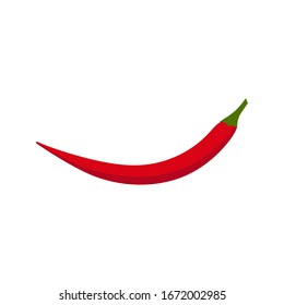 Icono de pimienta roja caliente aislado. Estilo plano. Ilustración vectorial.