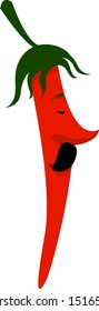 Hot red pepper, illustration, vector on white background.