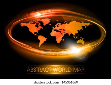 hot red world as shining abstract shape