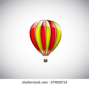 Hot red and yellow air balloon