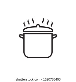 Hot rice cooker icon flat design. vector illustration