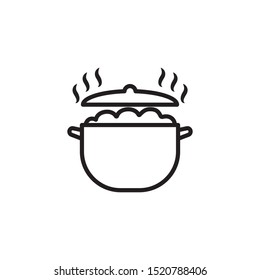 Hot rice cooker icon flat design. vector illustration