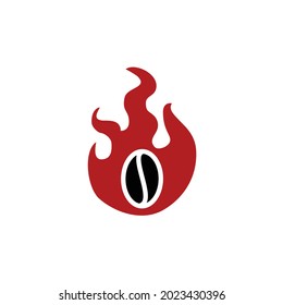 scharfe geröstete Kaffeebohne mit Logo für Feuer