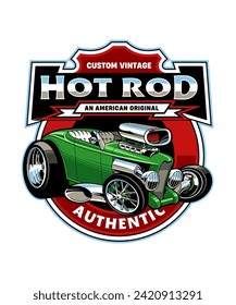 Hot Rod Authentic Vintage Cartoon Illustration