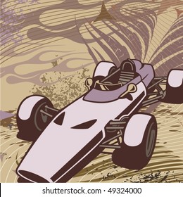 Hot rod background with a retro car.