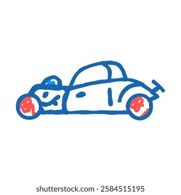 hot rod car doodle icon sketch vector. hot rod car sign. isolated symbol illustration