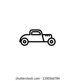 hot rod car icon. line style icon vector illustration. vehicle icon stock